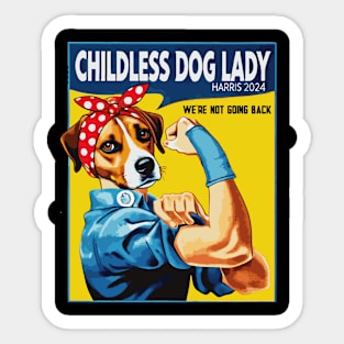Childless Dog Lady For Kamala Harris 2024 Election Sticker